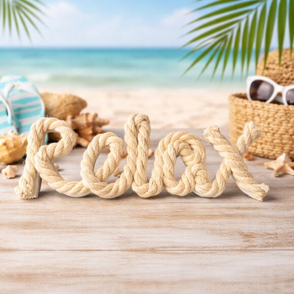 Other - Relax Rope Word Sign Coastal Nautical Decor